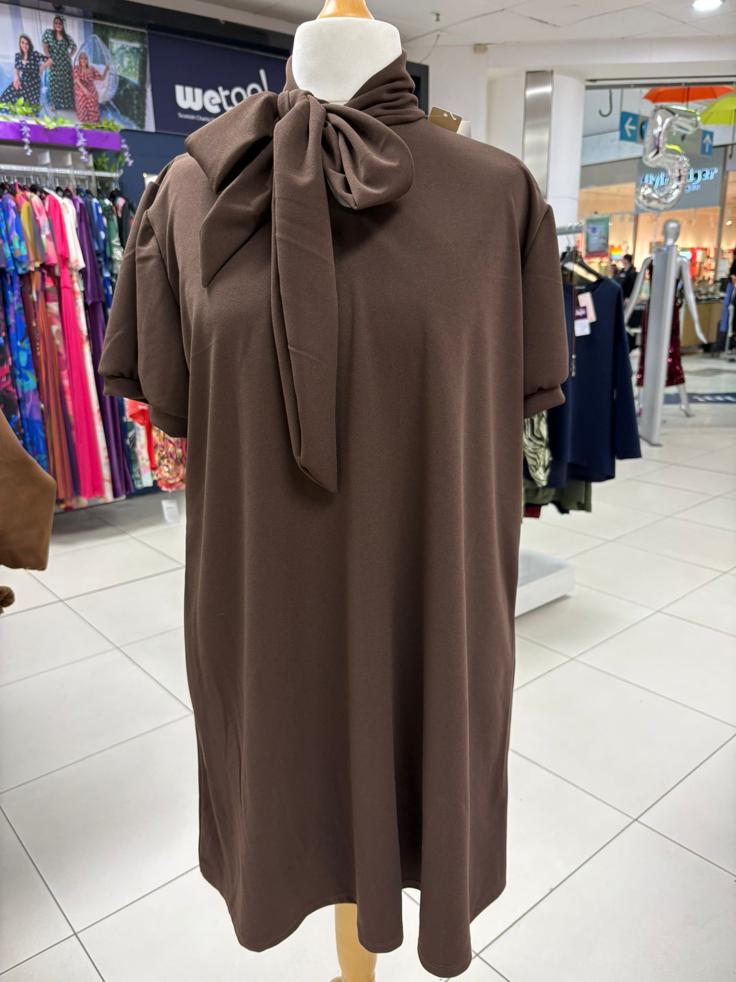 Bow Collar Mini Dress