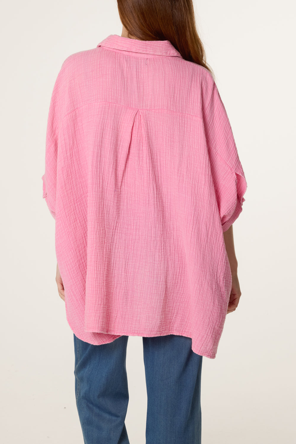 Acid Wash Roll Up Sleeve Shirt