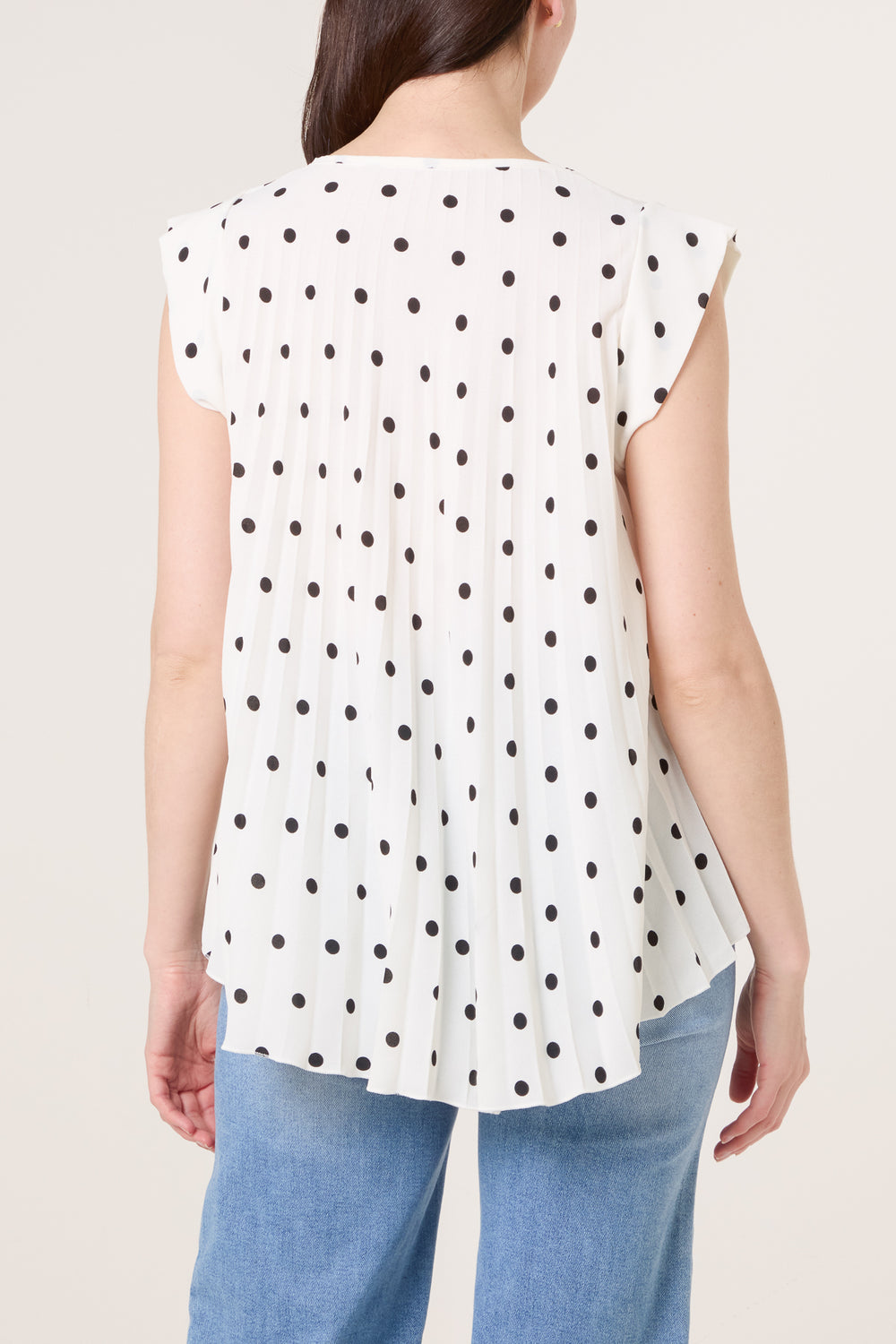 Polka Dot Cap Sleeve Top