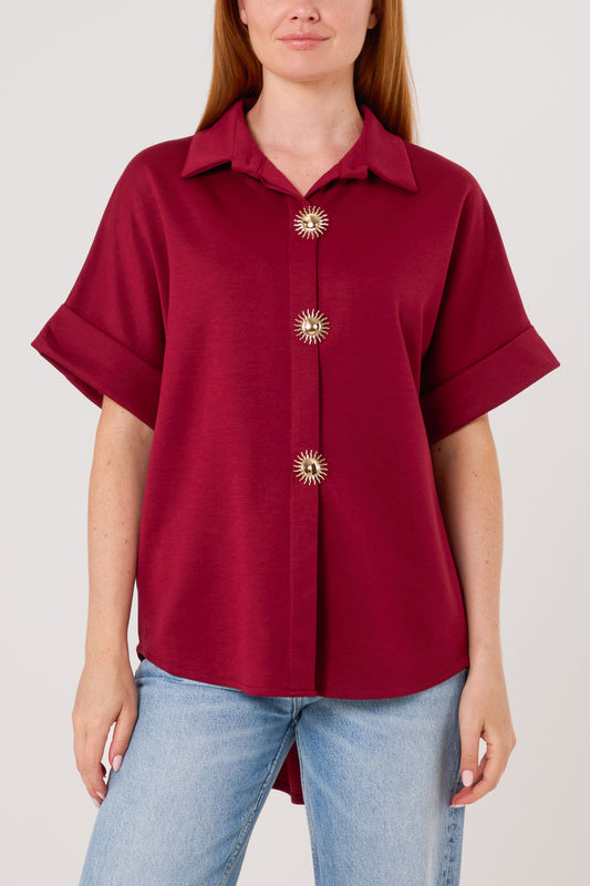 Gold Button Jersey Shirt
