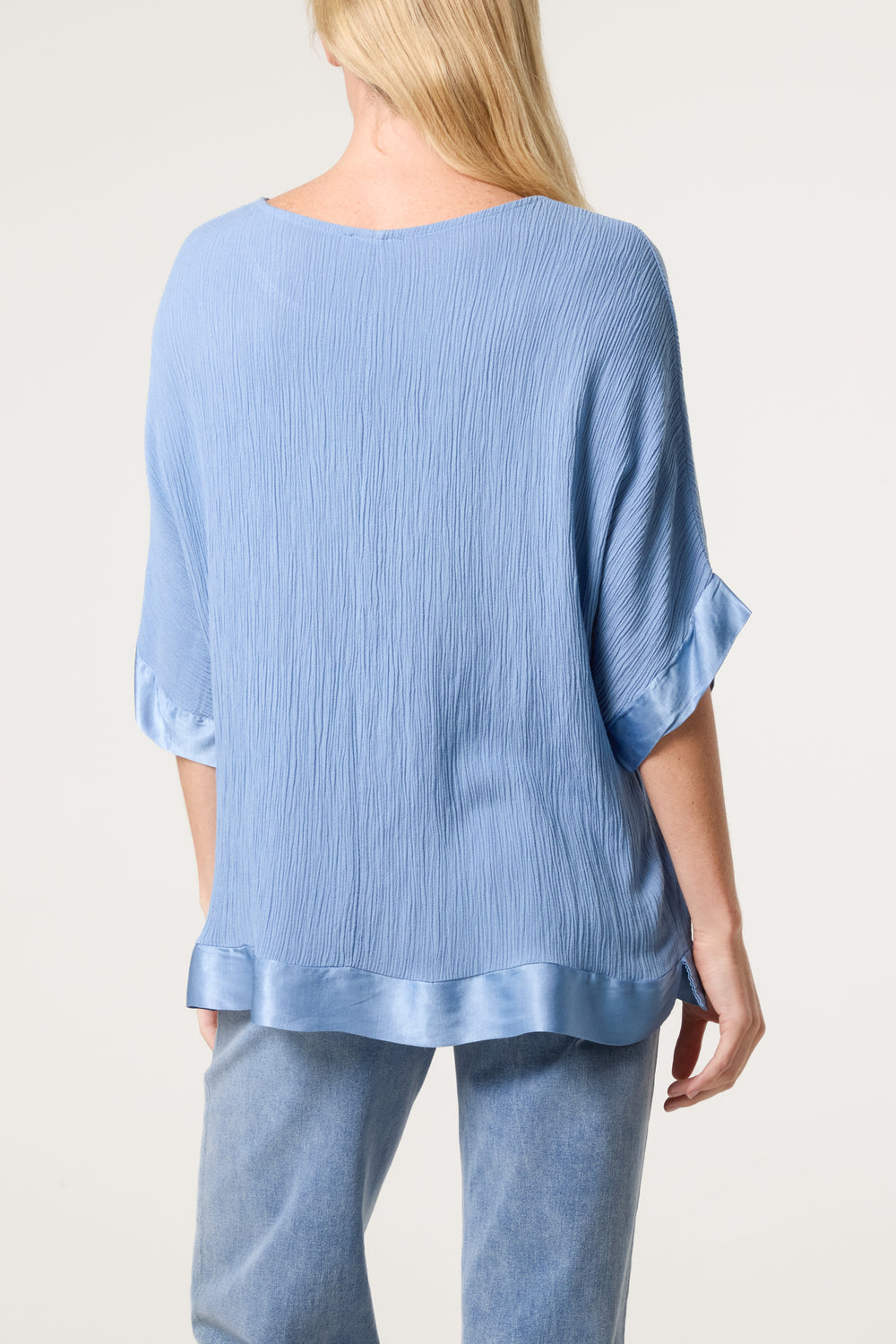 Crinkle Satin Hem Top