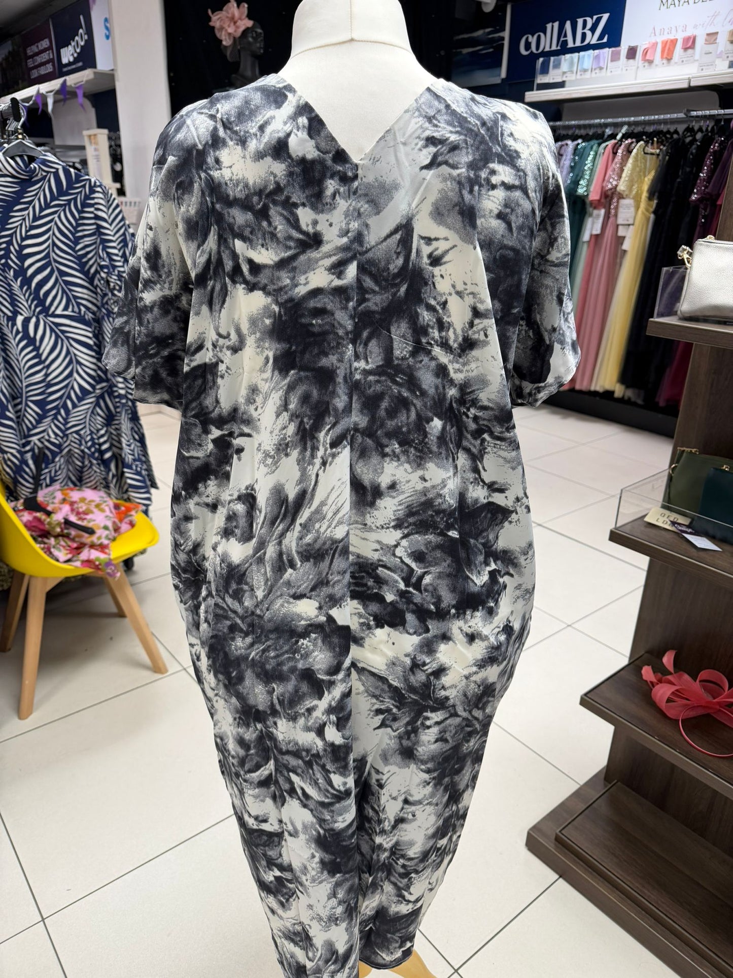 Malissa J Grey V Neck Shirt Dress