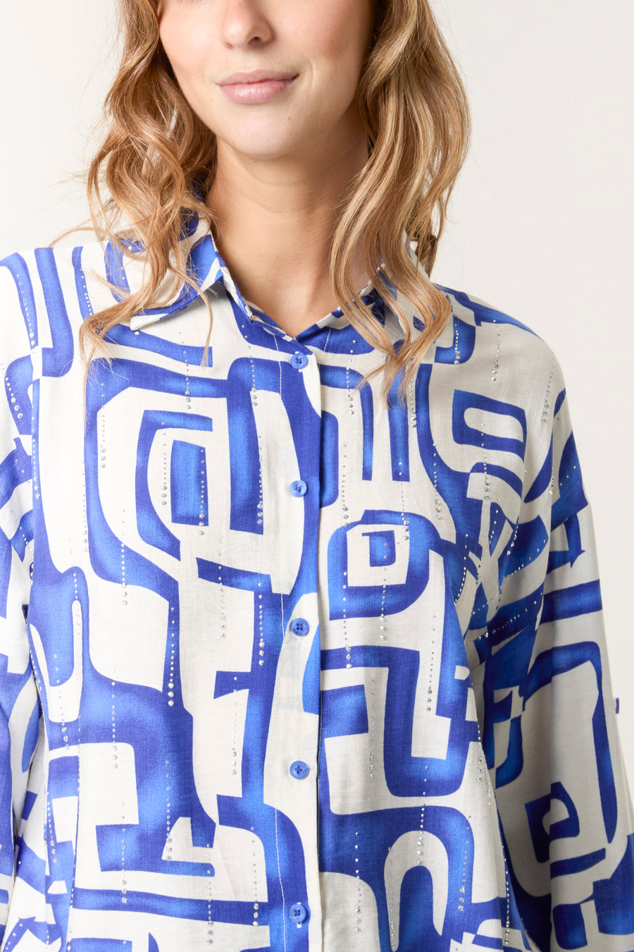 Geometric Print Long Sleeved Shirt