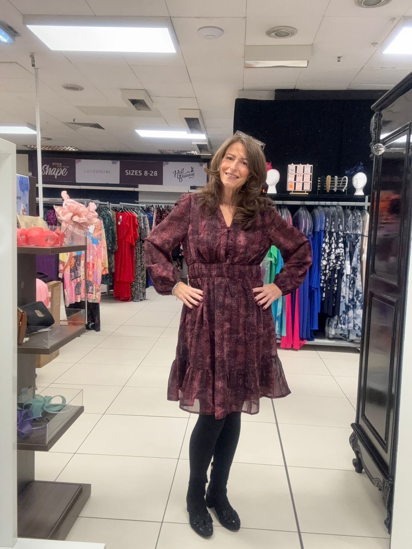 Snake Print Elasticated Waist Mini Dress