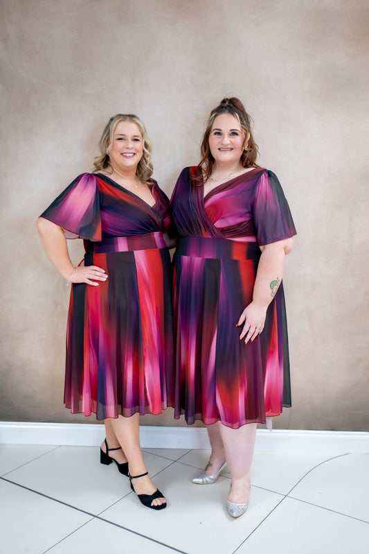Scarlett & Jo Petite Victoria Mulberry Ombre Midi Dress