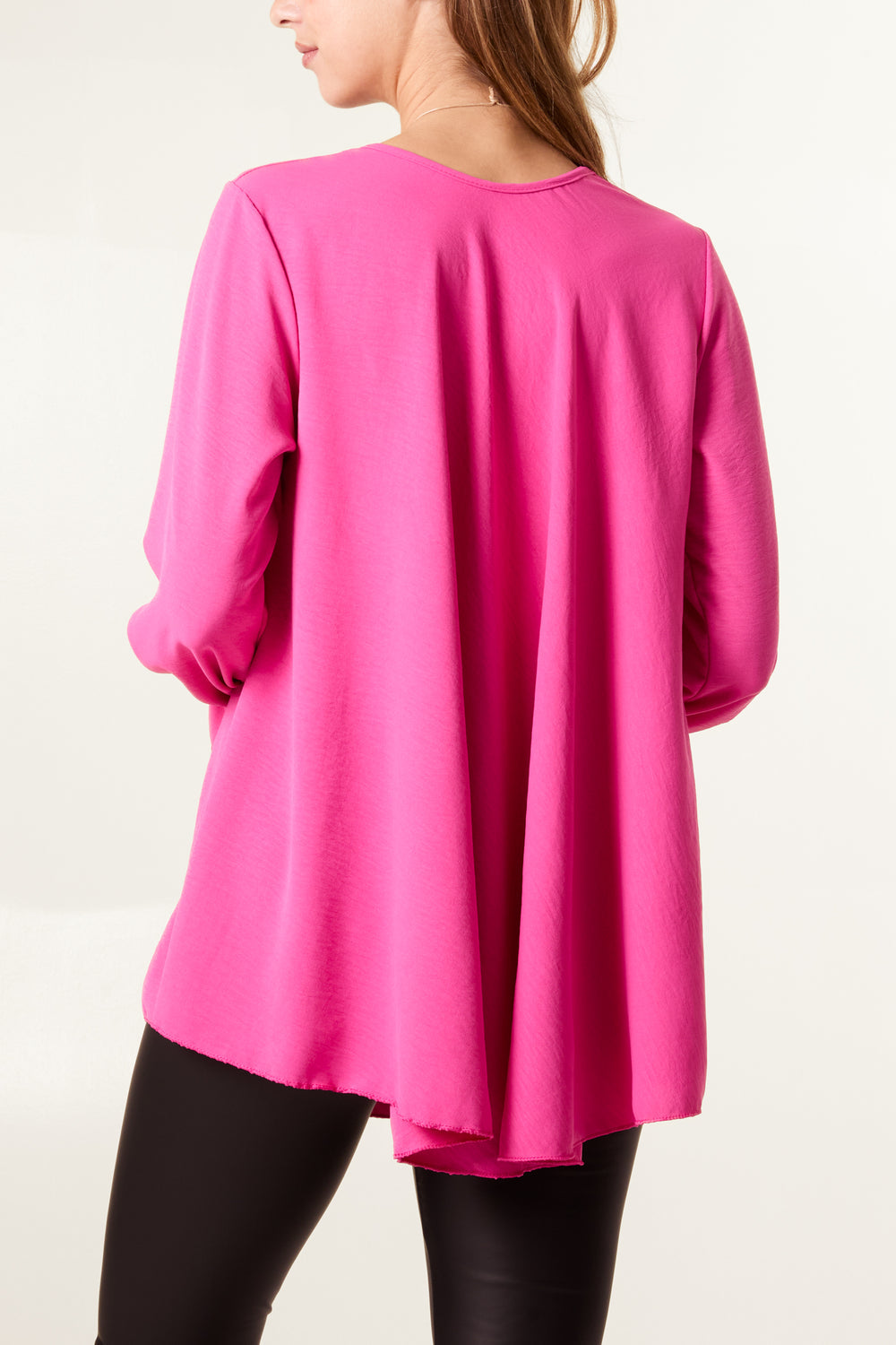 V Neck Bell Sleeve Blouse With Necklace