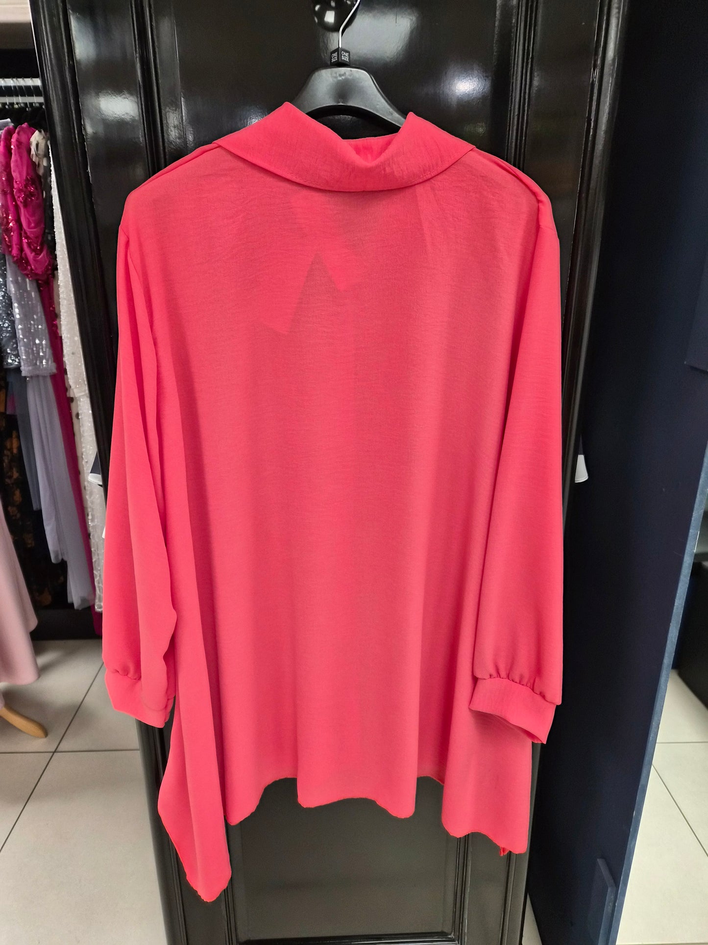 Coral Button Front Blouse