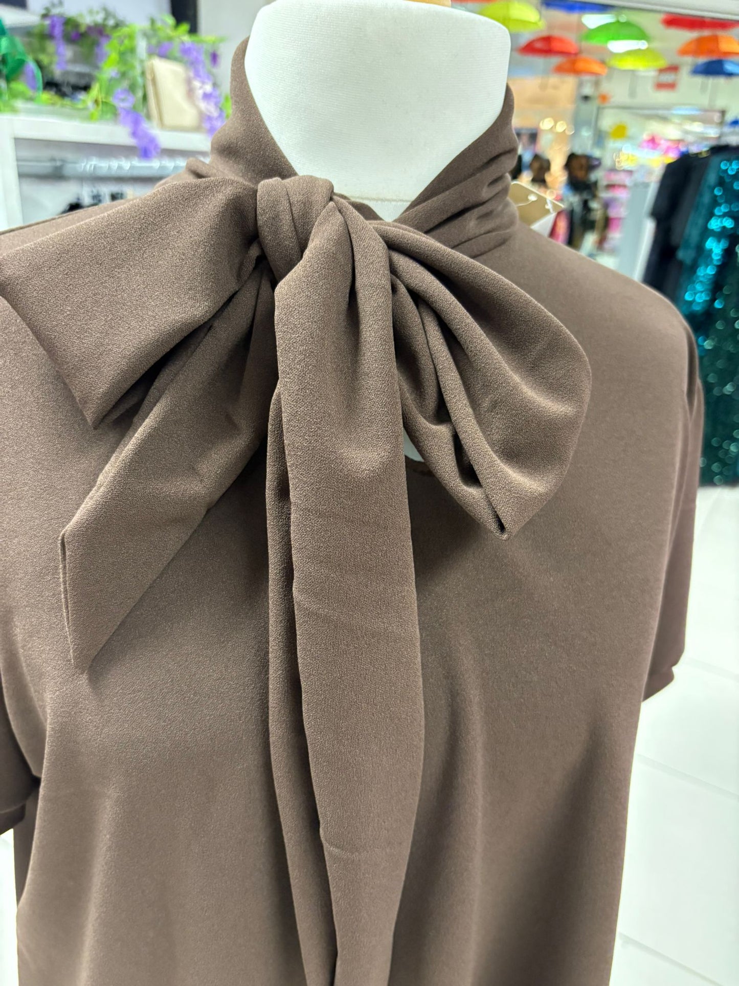 Bow Collar Mini Dress