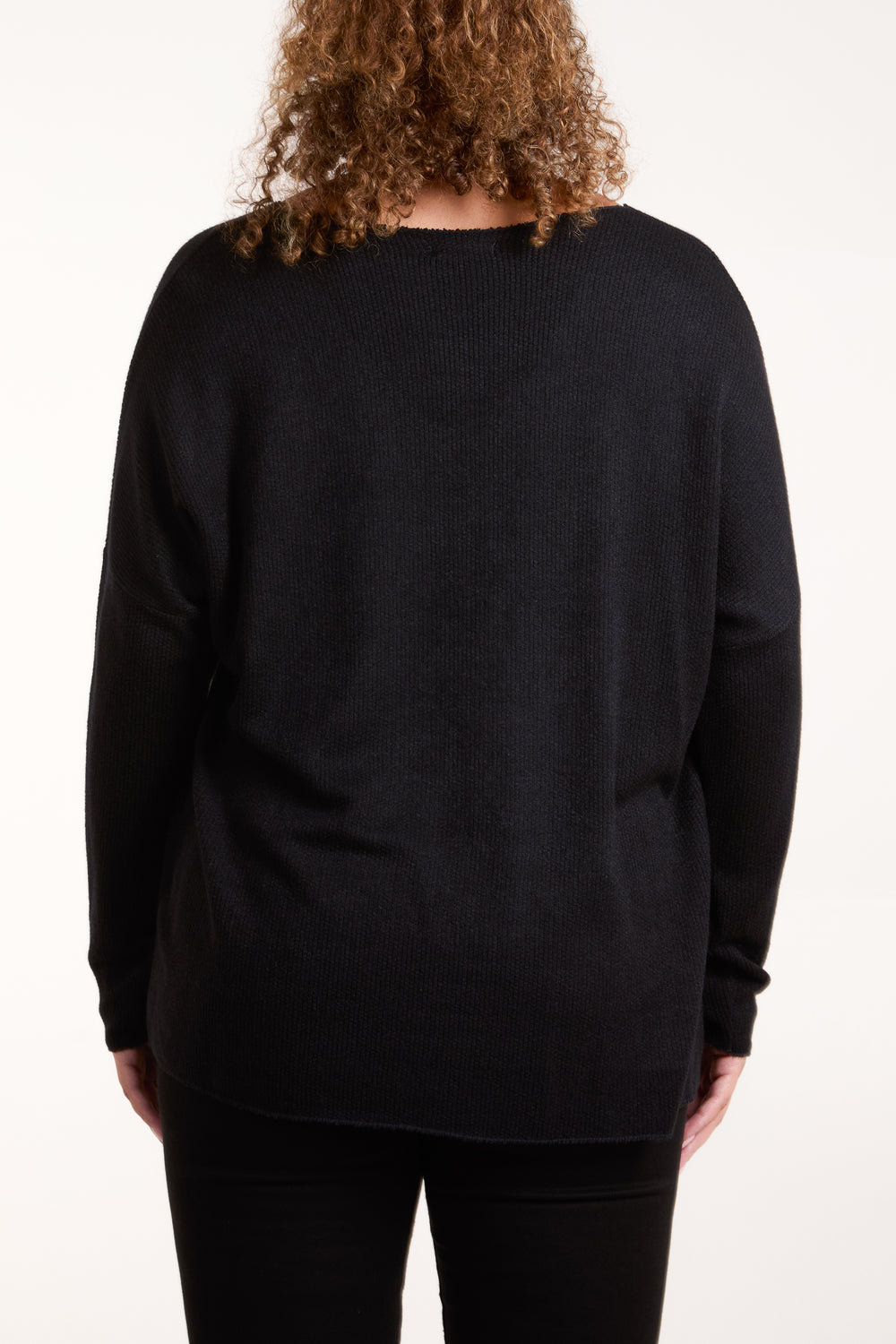 Diamante Detail V Neck Jumper