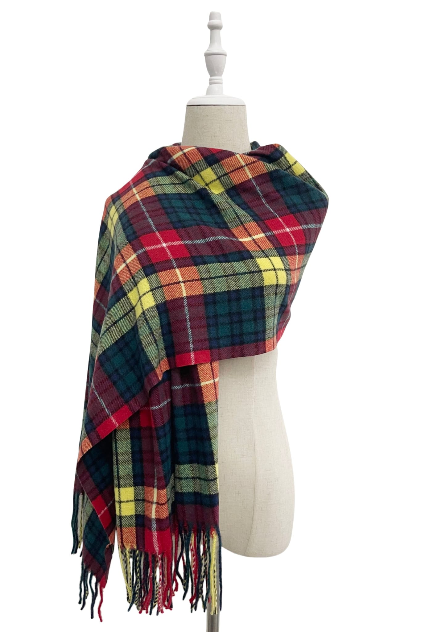 Multicoloured Festive Tassel Scarf