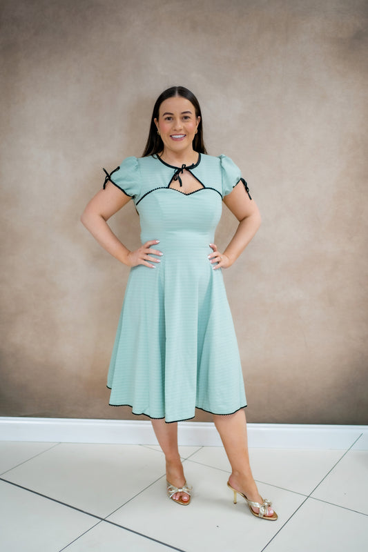 Hell Bunny Casey Green Dress