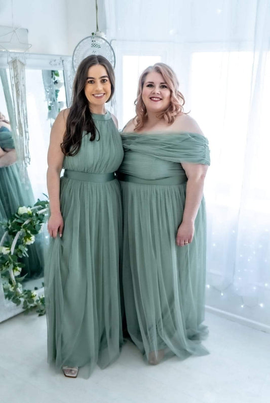 Anaya Frosty Green Bardot Maxi Dress