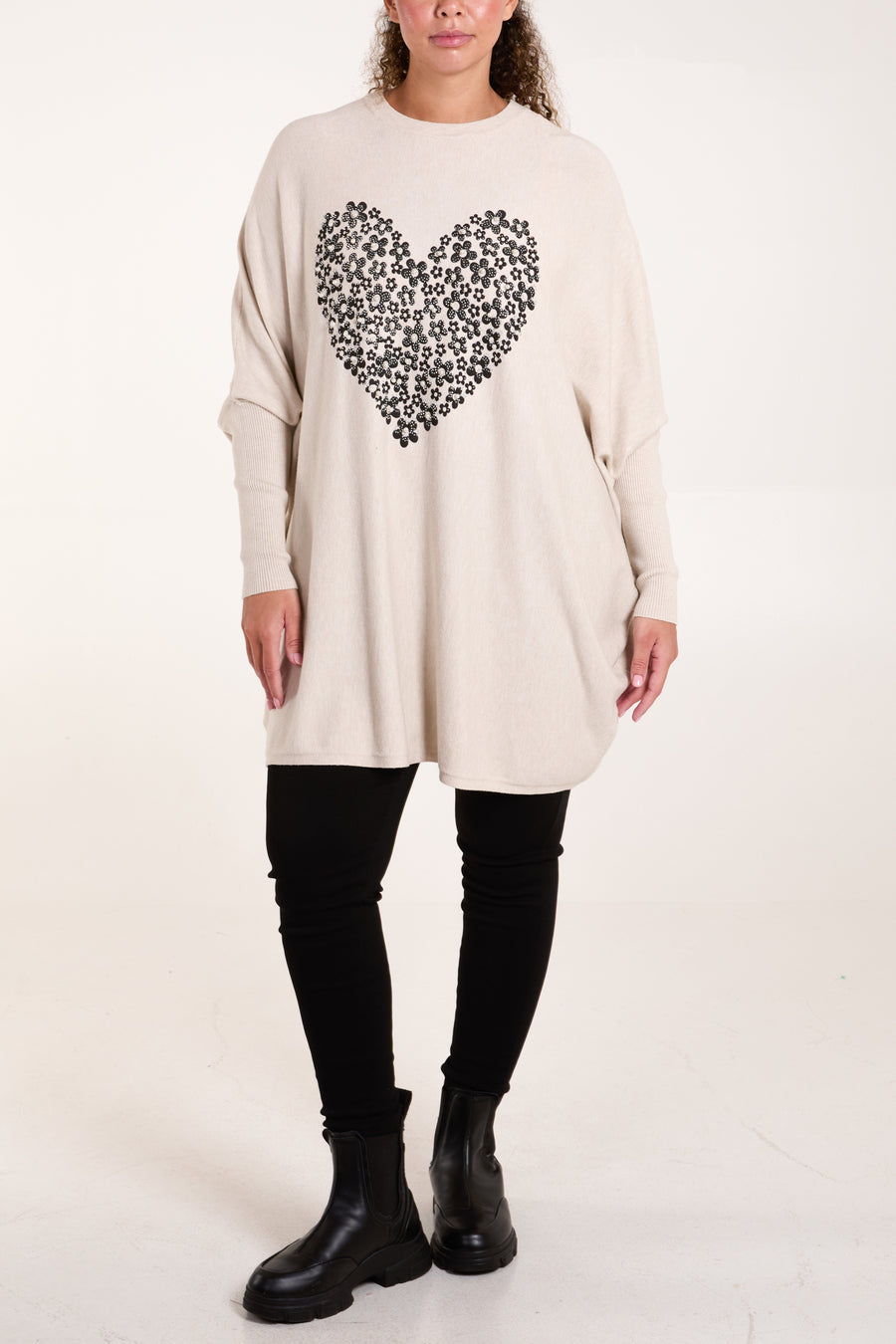 Batwing Flower And Heart Jumper