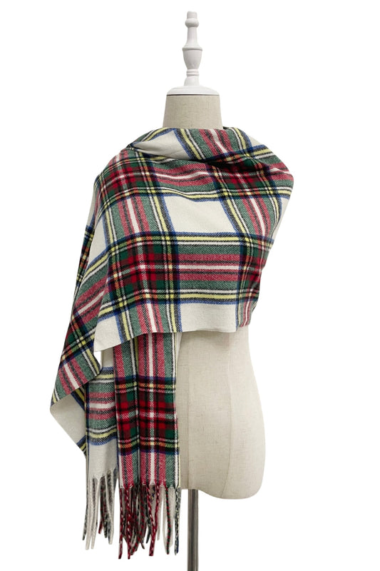 Tartan Check Tassel Scarf