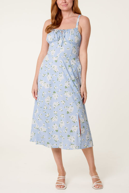 Midi Milkmaid Floral Dress