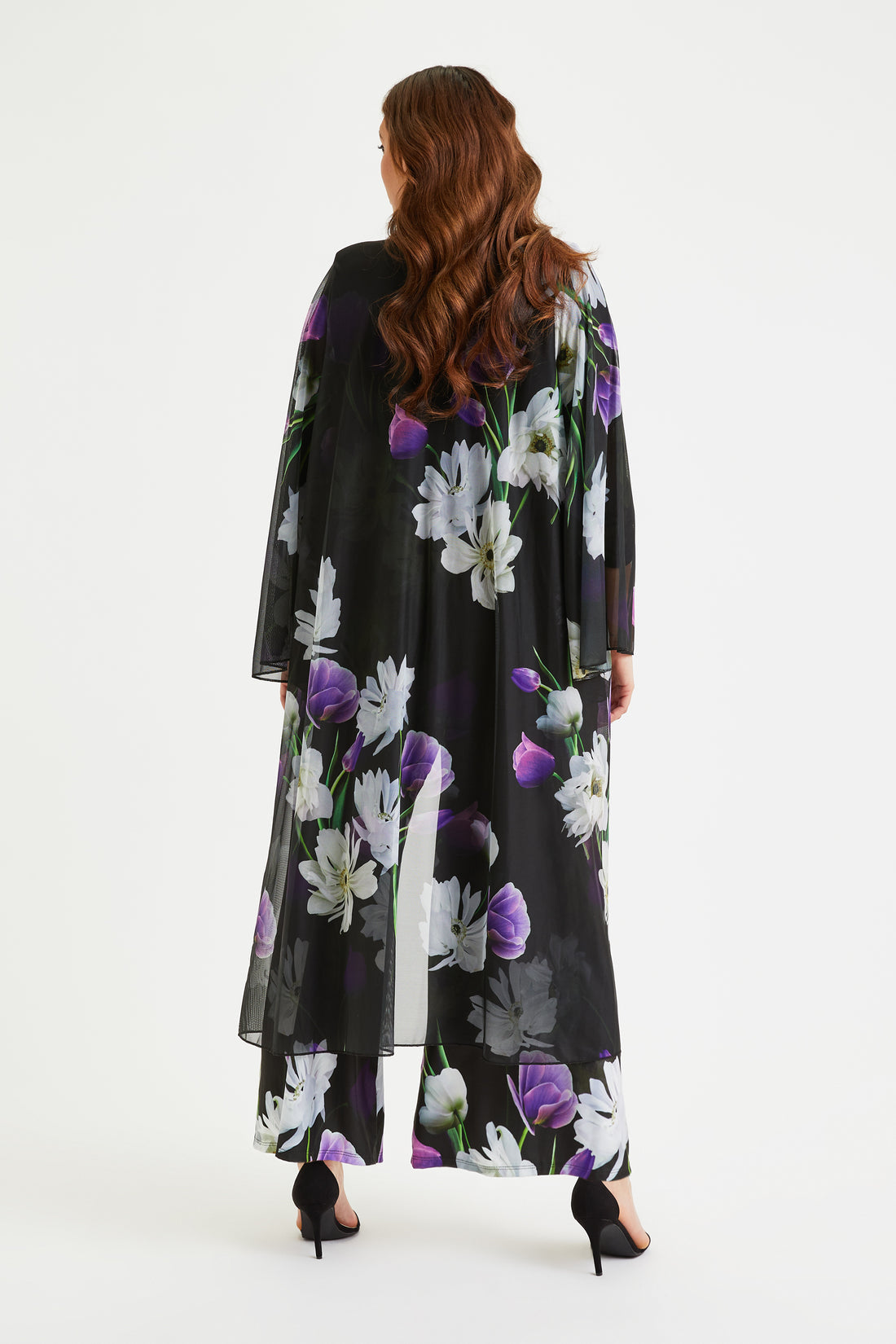 Scarlett & Jo Black Purple Waterfall Cardigan