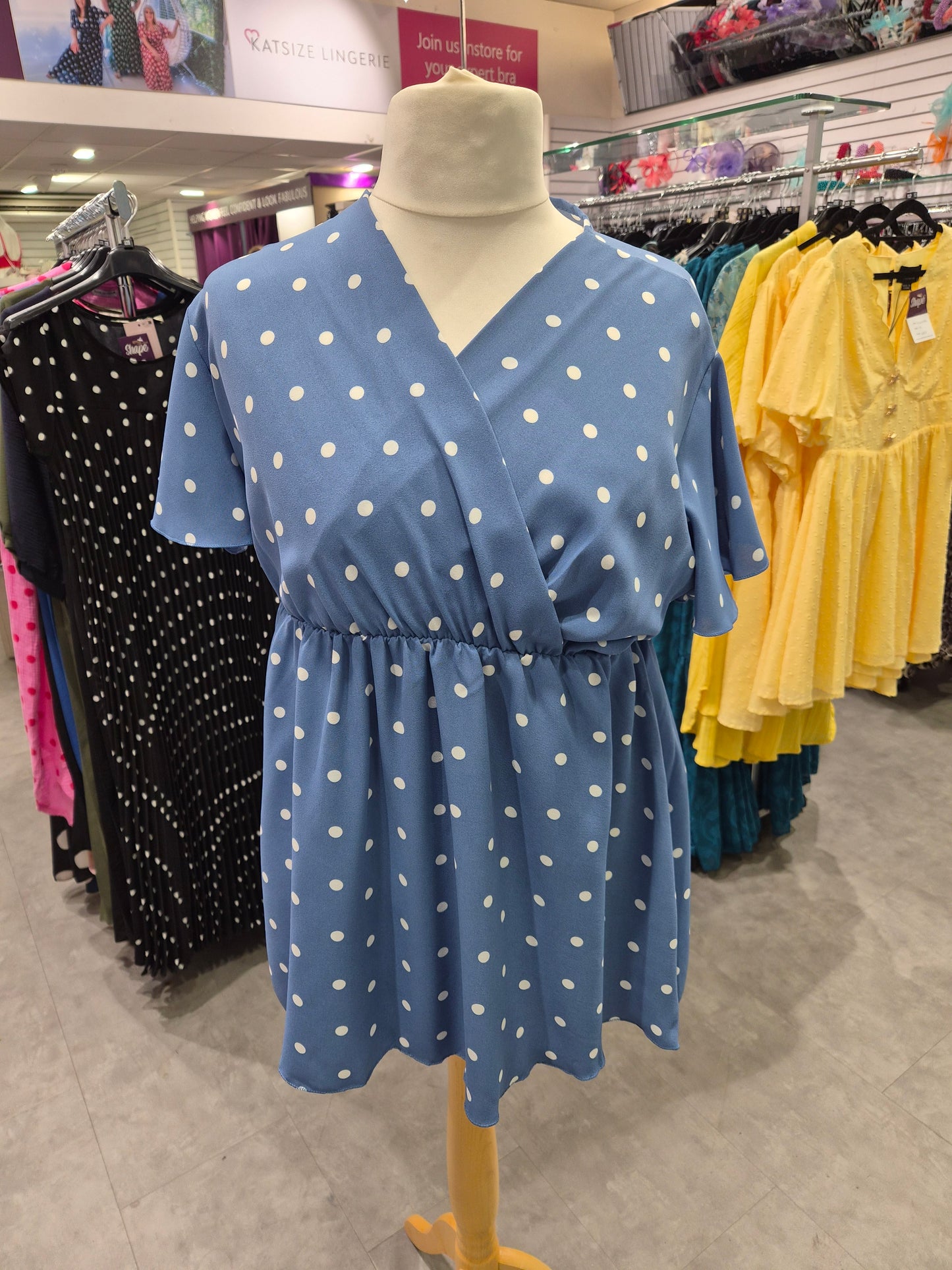 Wrap Front Peplum Spot Top