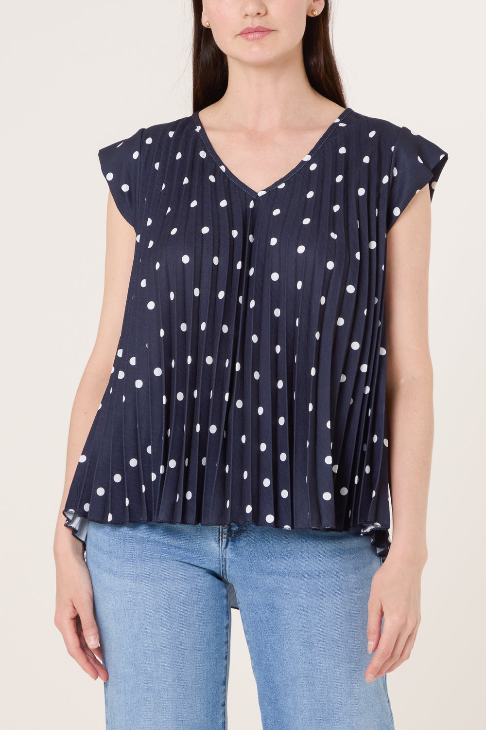 Polka Dot Cap Sleeve Top
