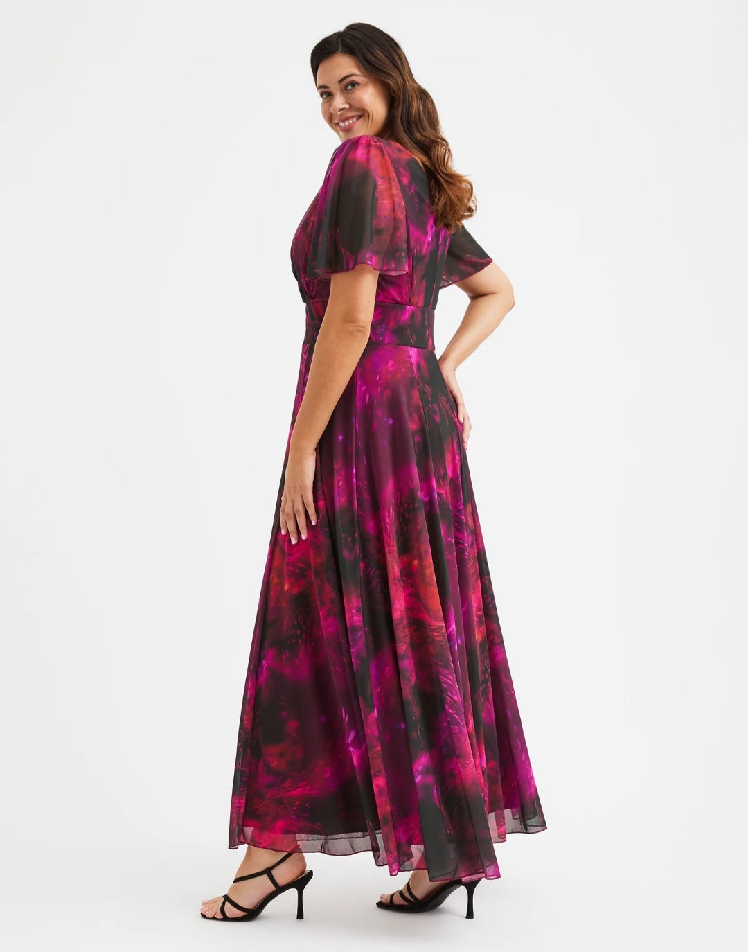 Scarlett & Jo Wine Marble Maxi Dress
