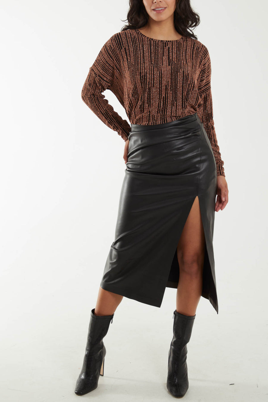 Asymmetric Lurex Batwing Top