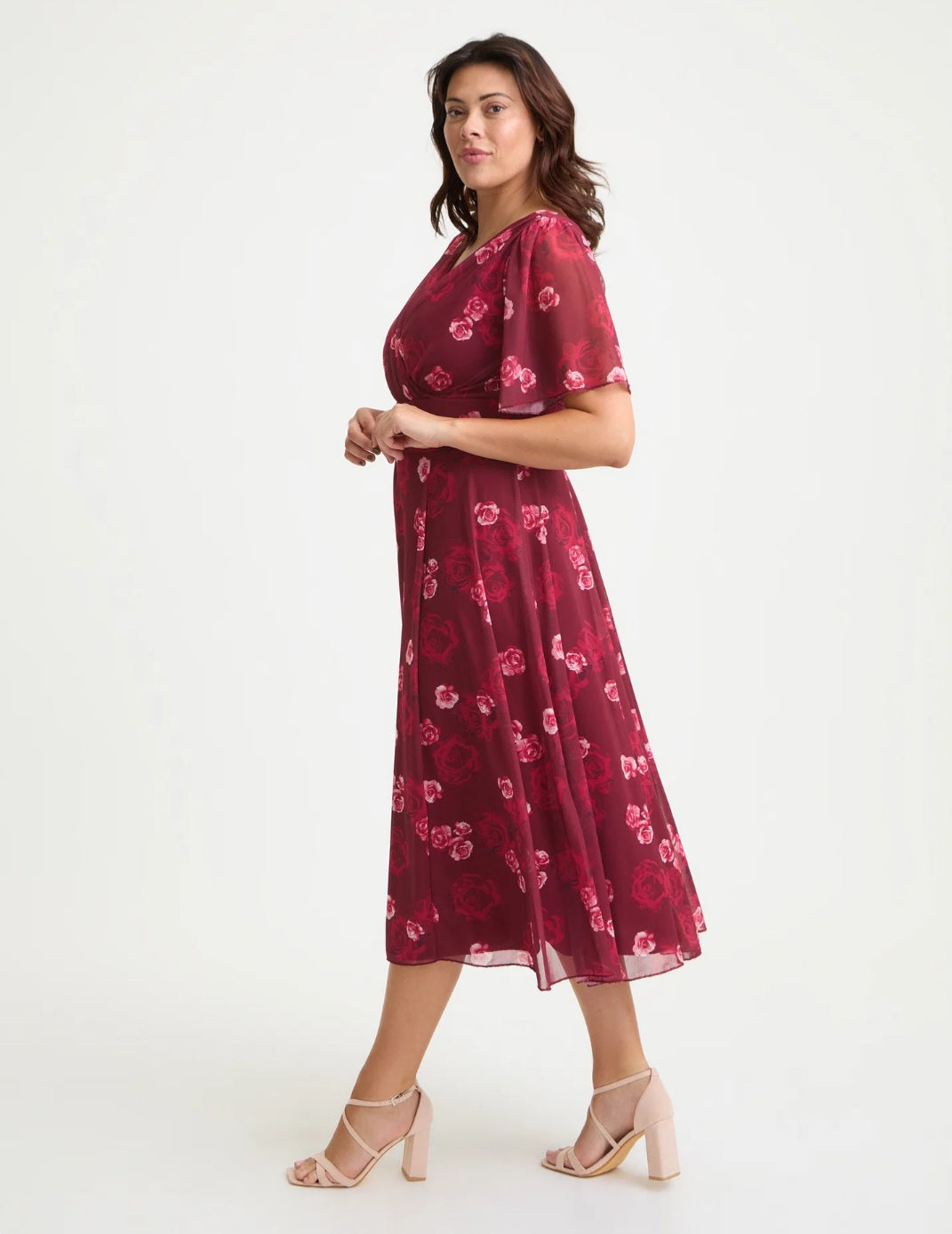Scarlett & Jo Victoria Angel Sleeve Midi Dress