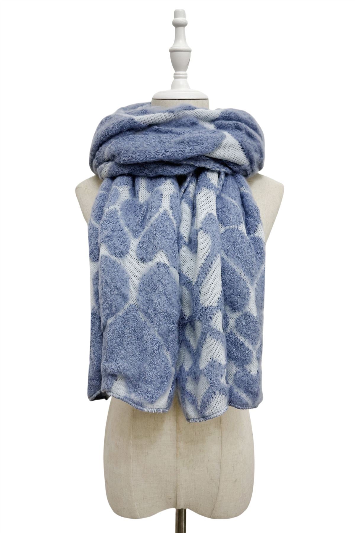 3D Love Heart Wool Scarf