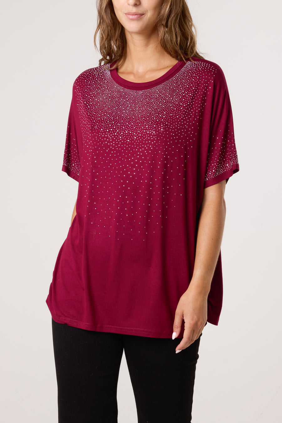 Diamante Round Neck T Shirt