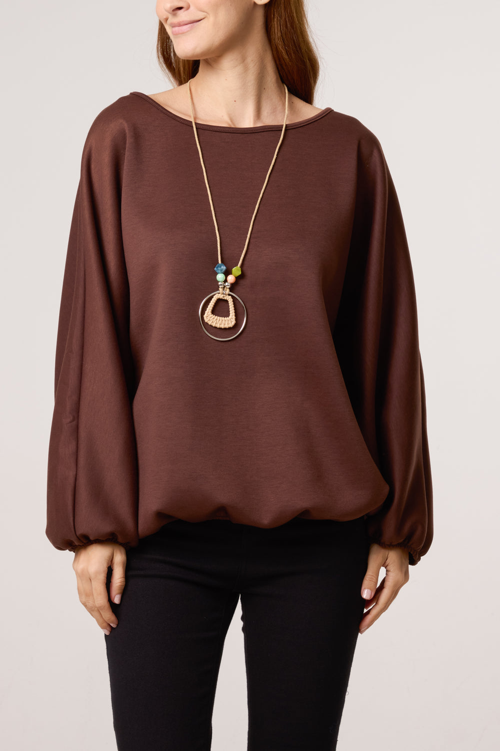Necklace Soft Touch Batwing Sweat Top