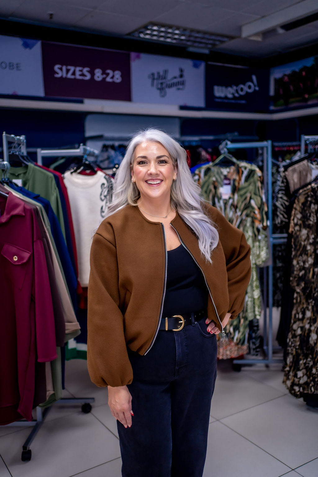 Soft Touch Zip Up Bomber Jacket