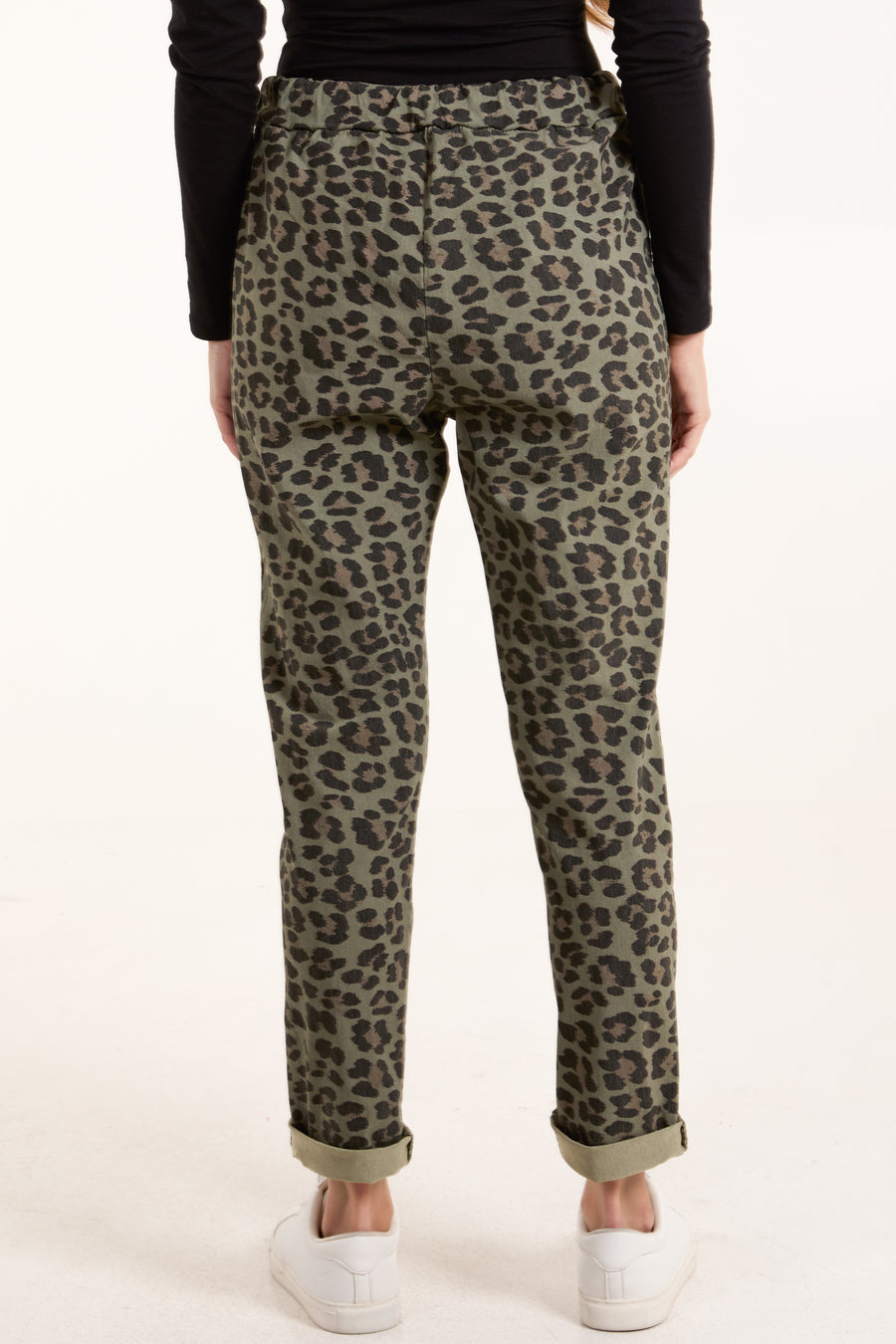 Leopard Print Drawstring Magic Trousers