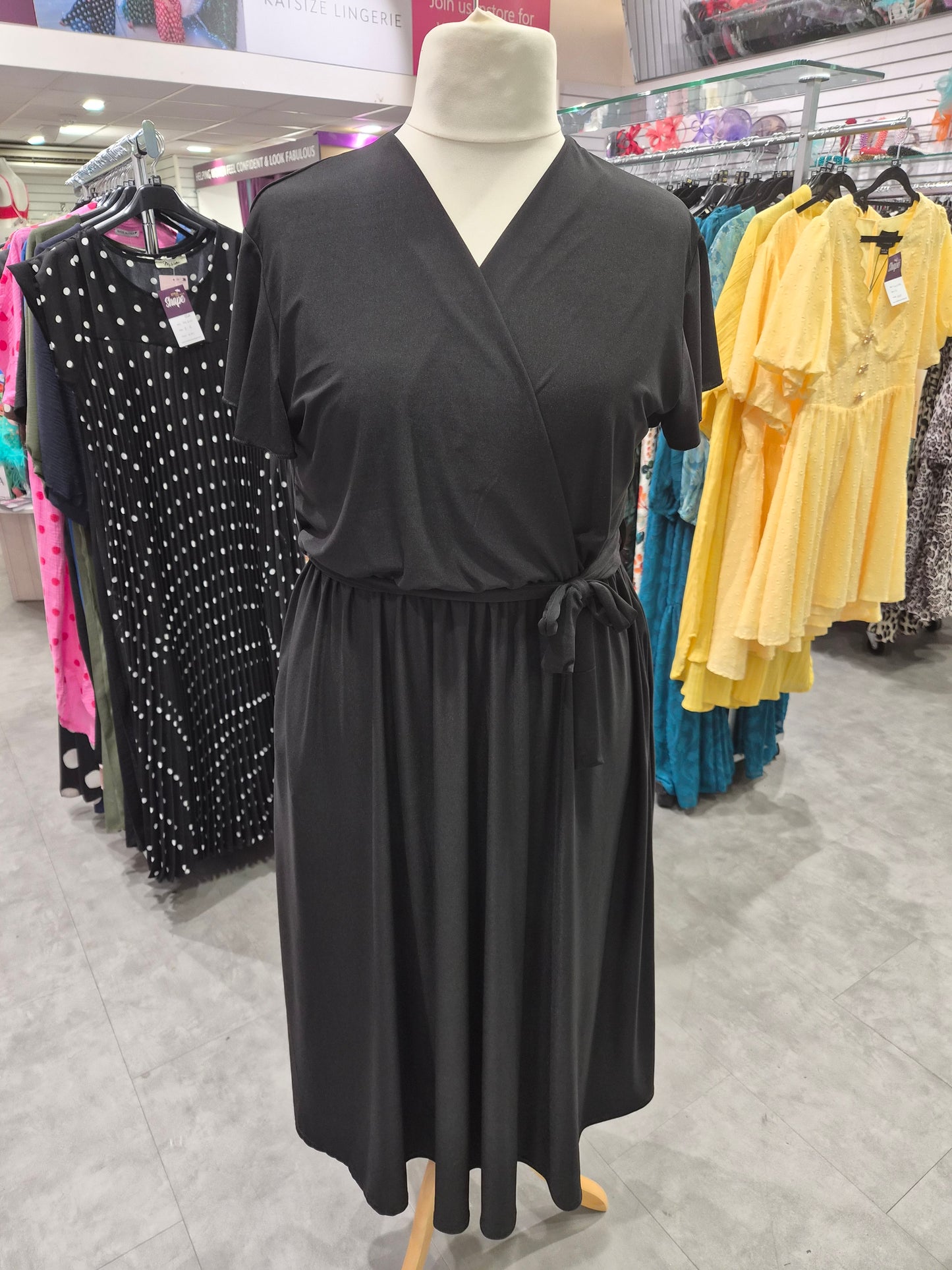 Short Sleeve Wrap Dress with Pockets