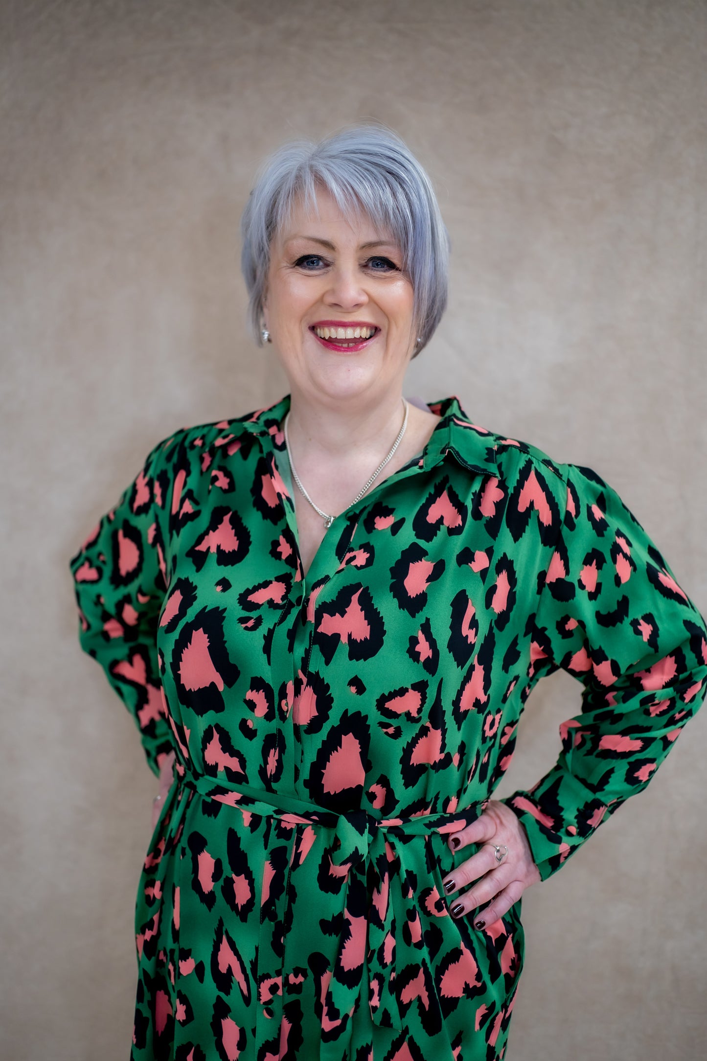 Malissa J Green Button Shirt Dress With Side Slits