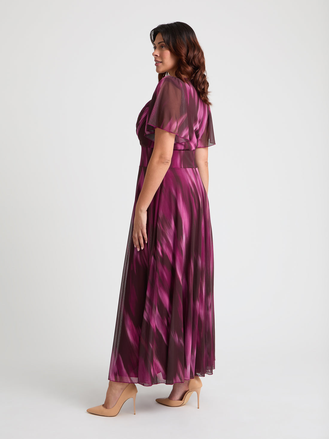 Scarlett & Jo Kemi Wine Ombre Print Bolero Maxi Dress