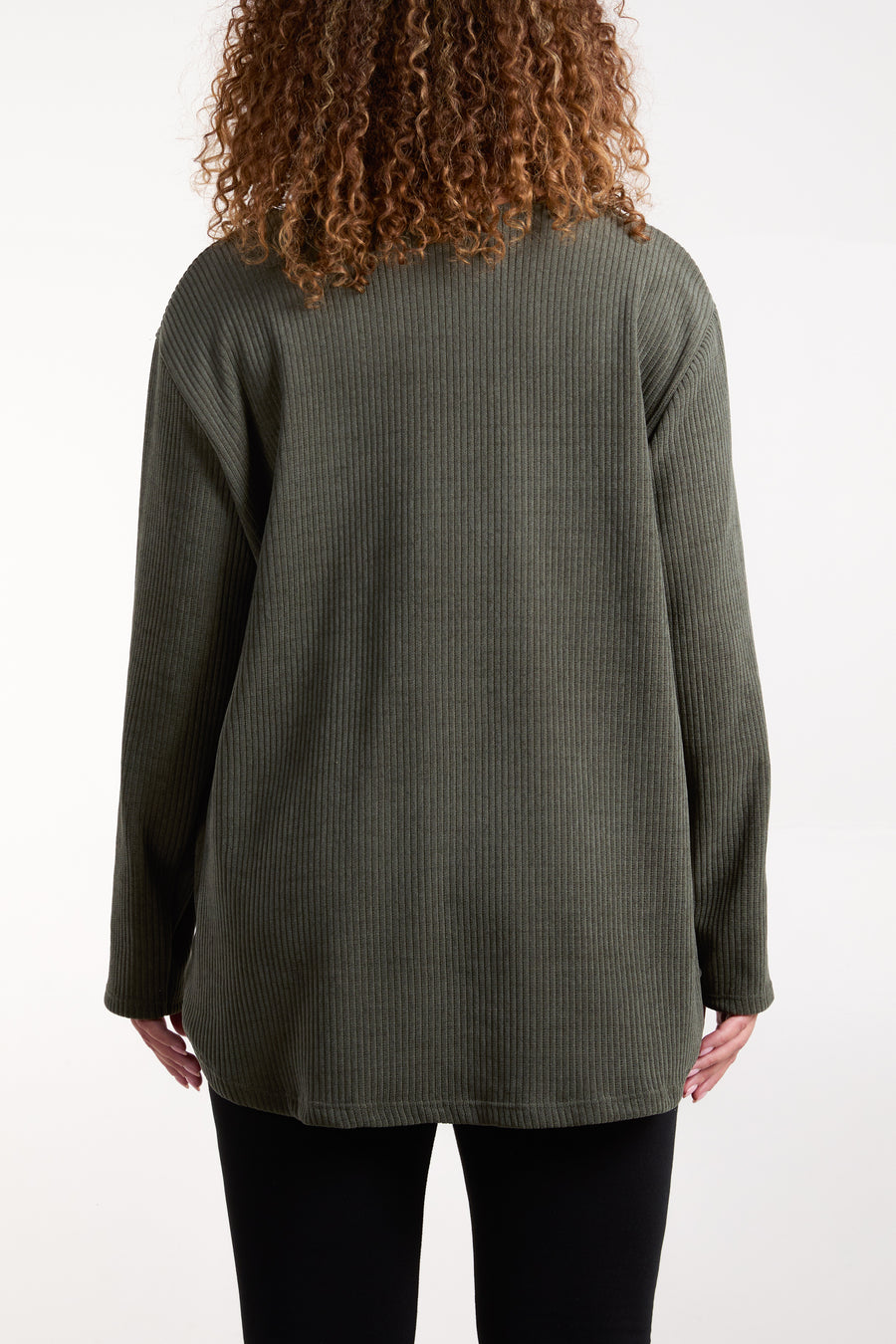 One Button Corduroy Rib Top