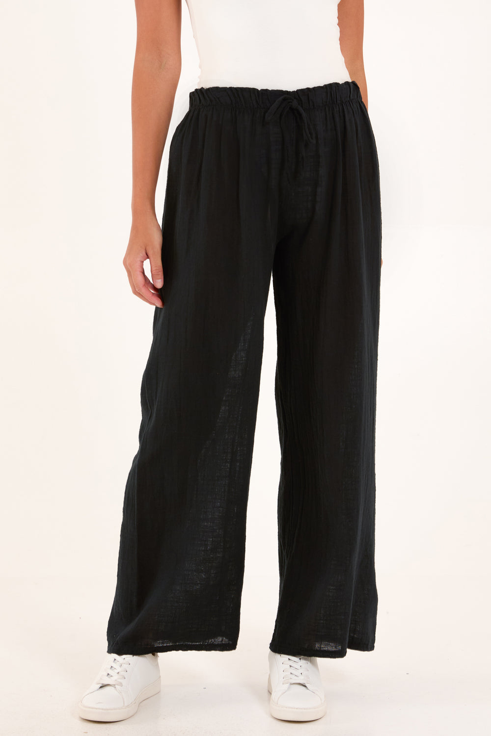 Cotton Wide Leg Trousers