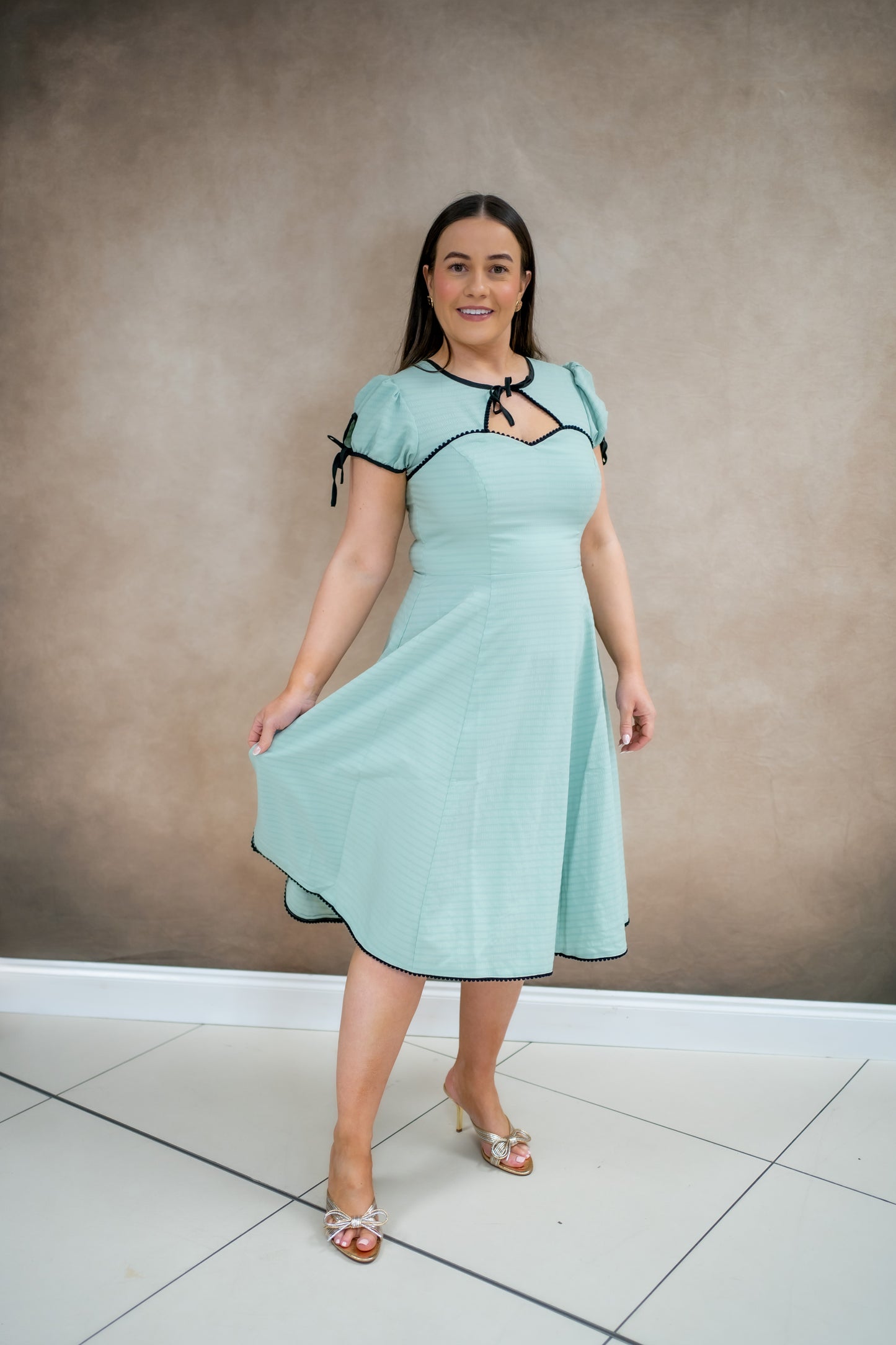 Hell Bunny Casey Green Dress