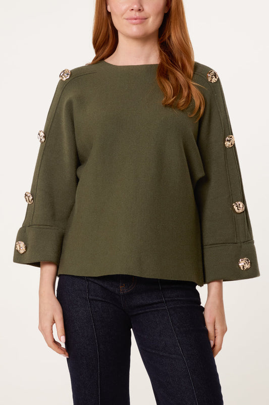 Gold Button Detail Jumper