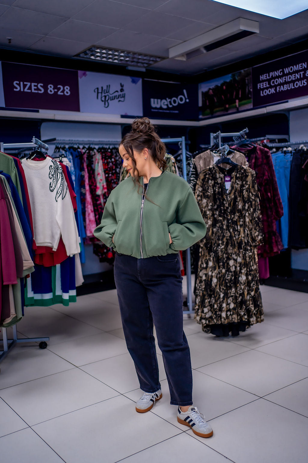 Soft Touch Zip Up Bomber Jacket