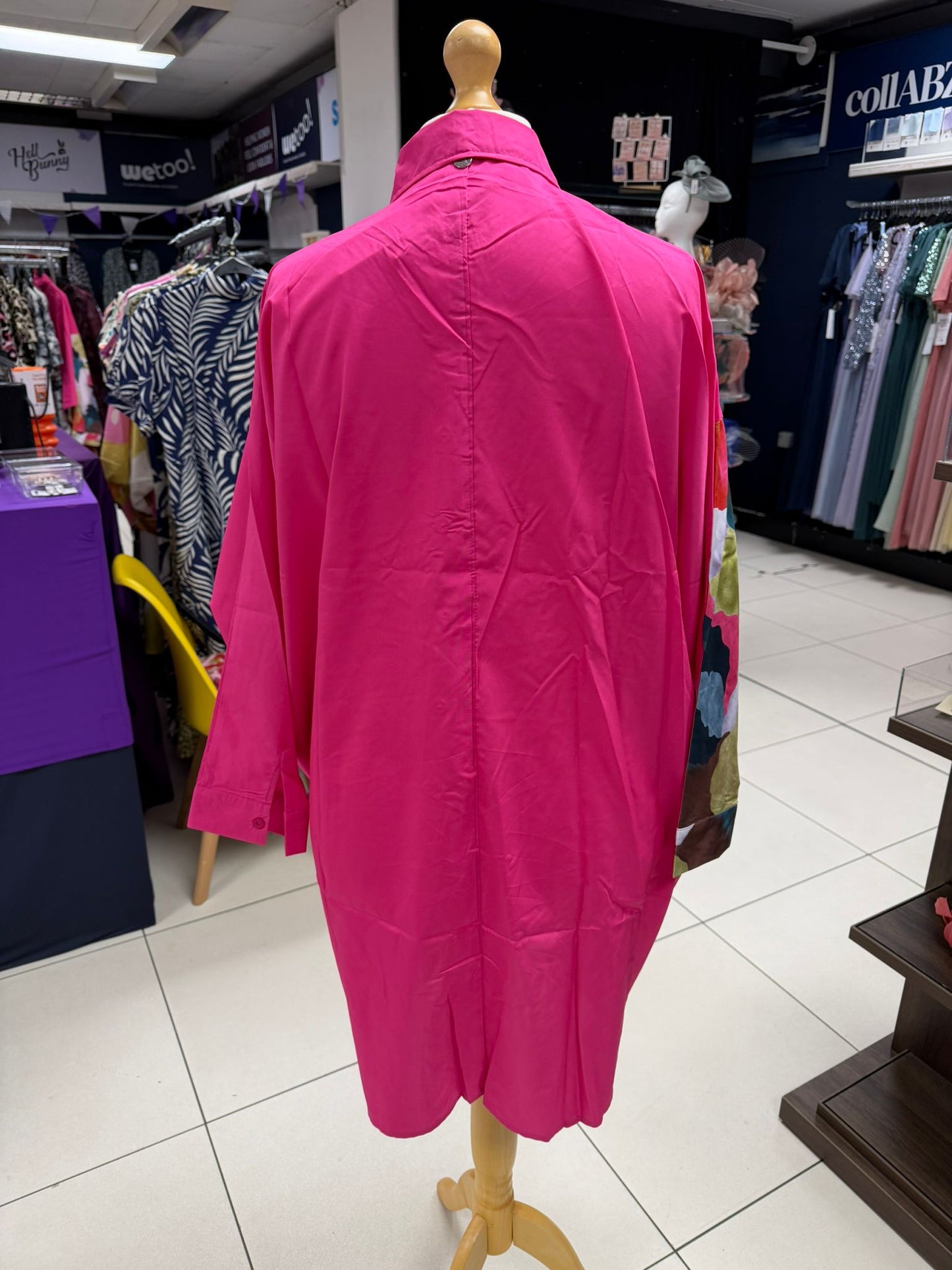 Malissa J Pink Multi Shirt Dress With Print Side Panel