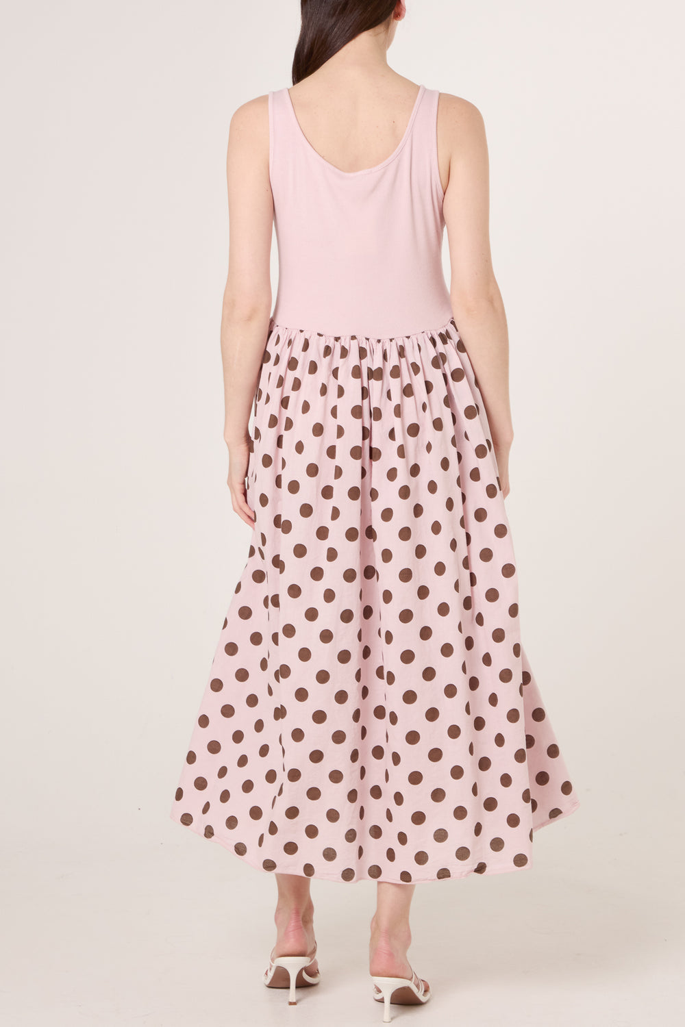 Polka Dot Vest Midi Dress