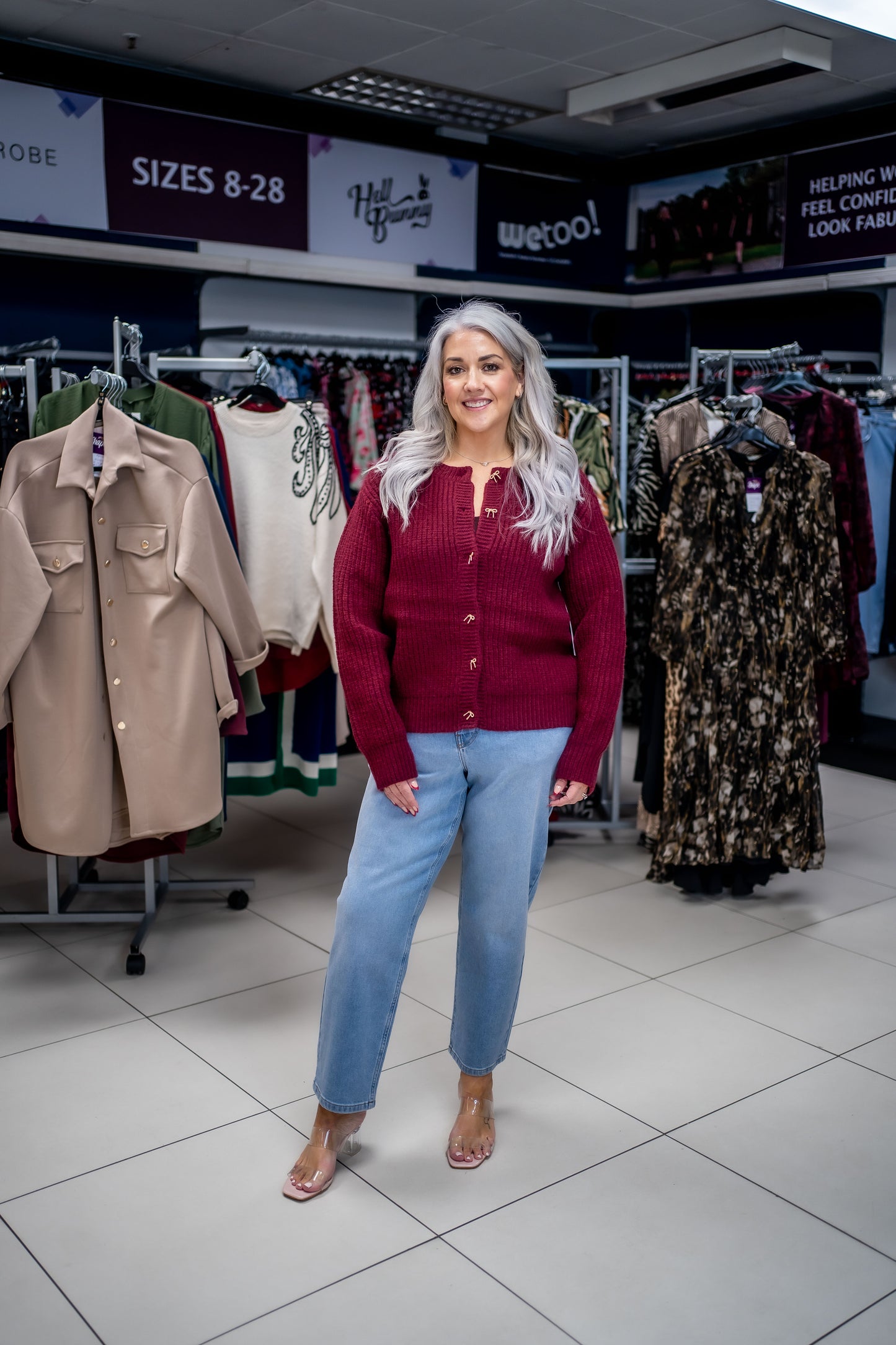 Lovedrobe Bow Button Round Neck Cardigan