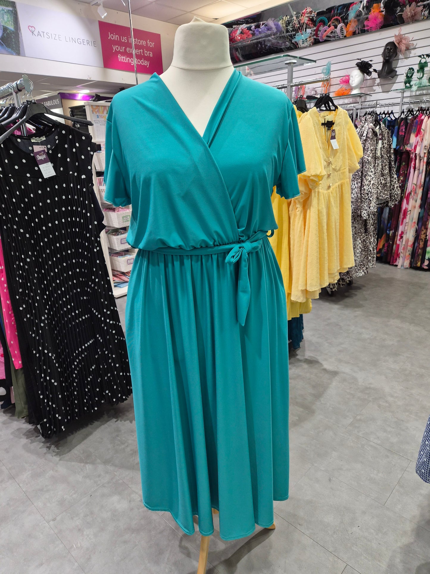 Short Sleeve Wrap Dress with Pockets