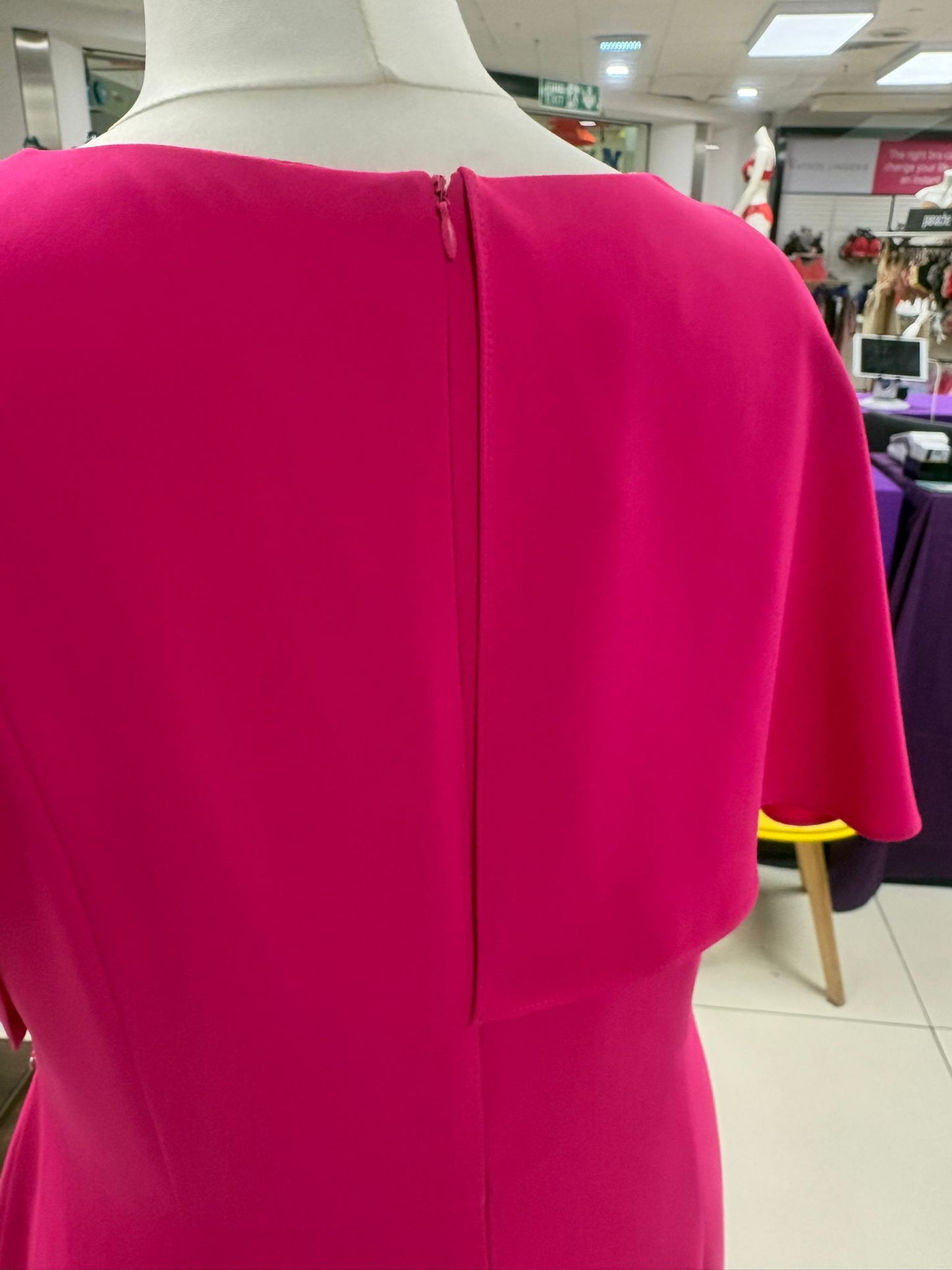 Lizabella Hot Pink With Cold Shoulder And Embellishment MOB/MOG Dress