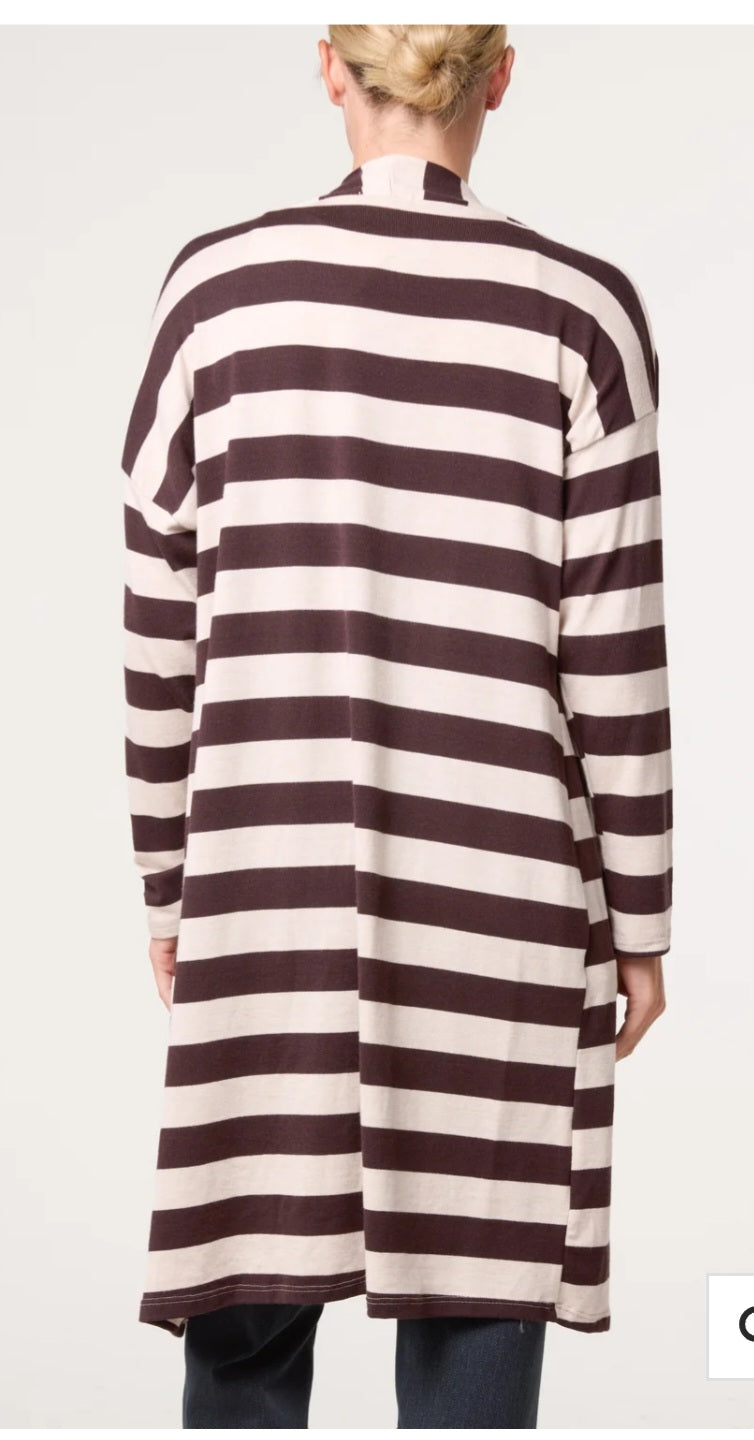 Striped Long Cardigan