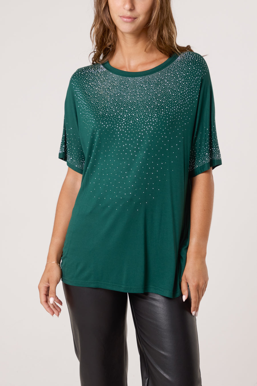 Diamante Round Neck T Shirt