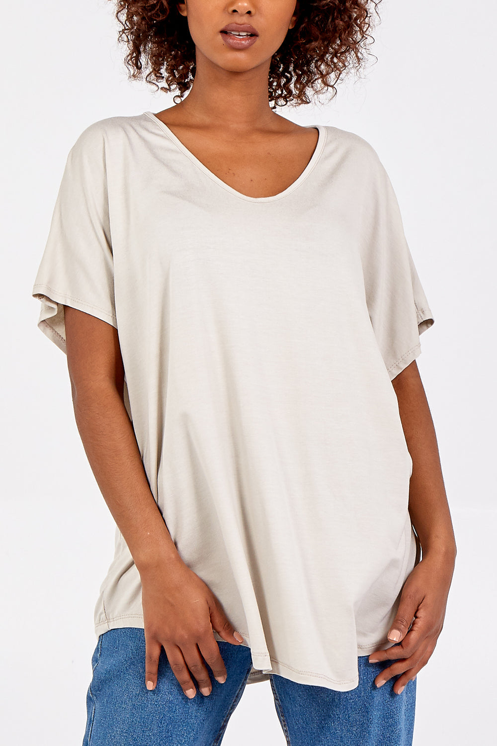 V Neck Oversized T-Shirt