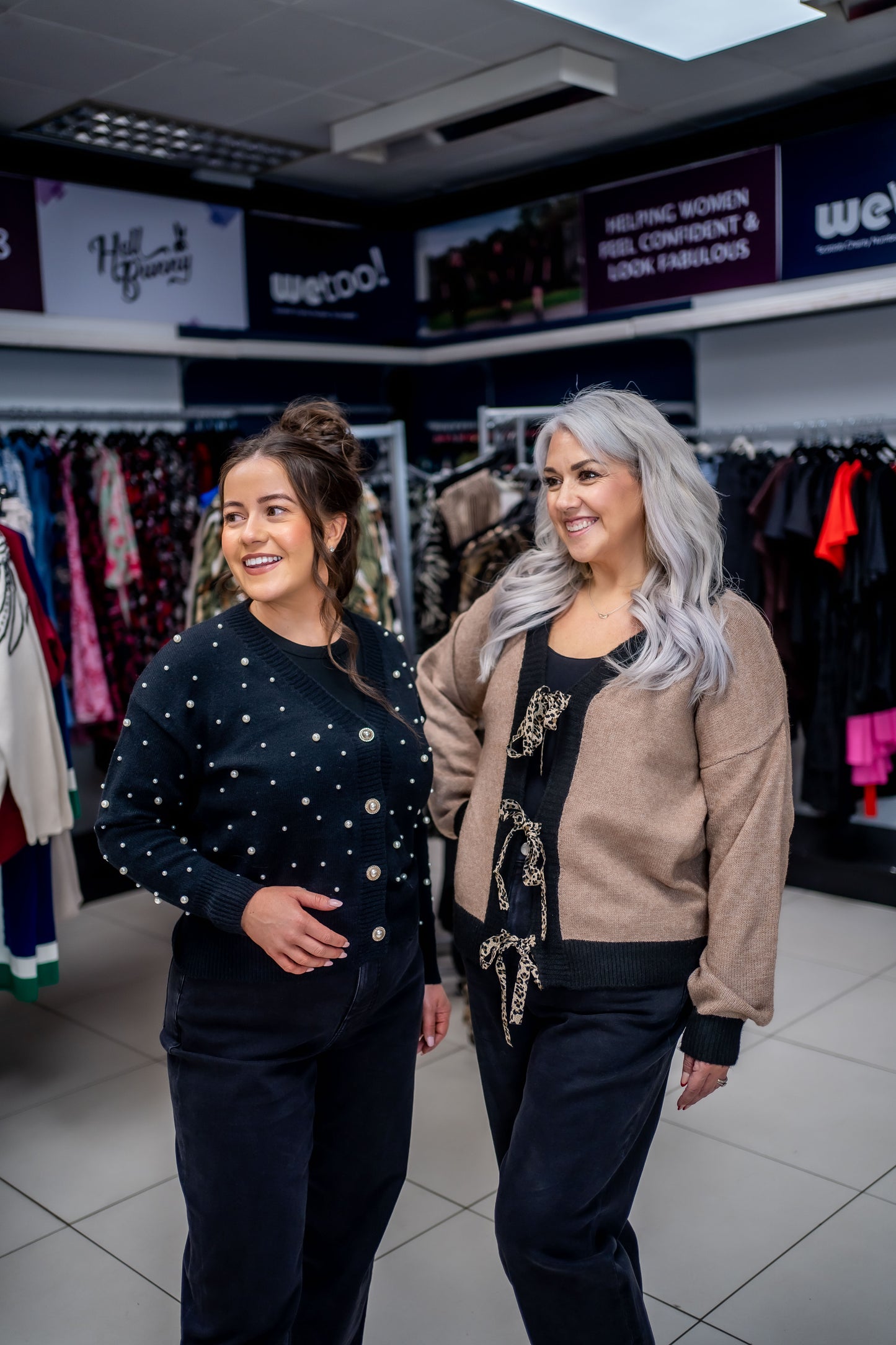 Lovedrobe Contrast Edge & Animal Print Ribbon Tie Cardigan