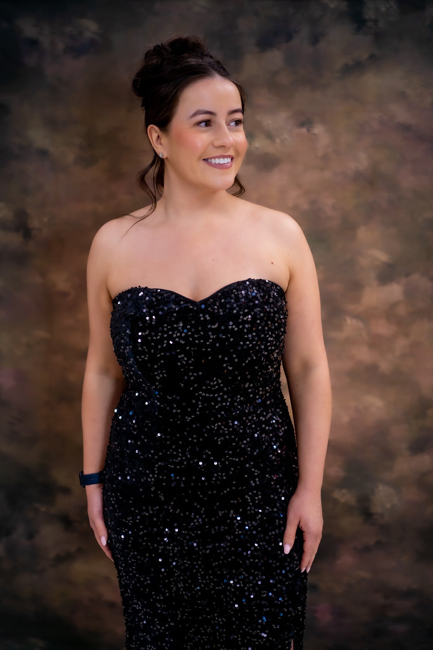 Maya Black Embellished Velvet Bandeau Maxi Dress