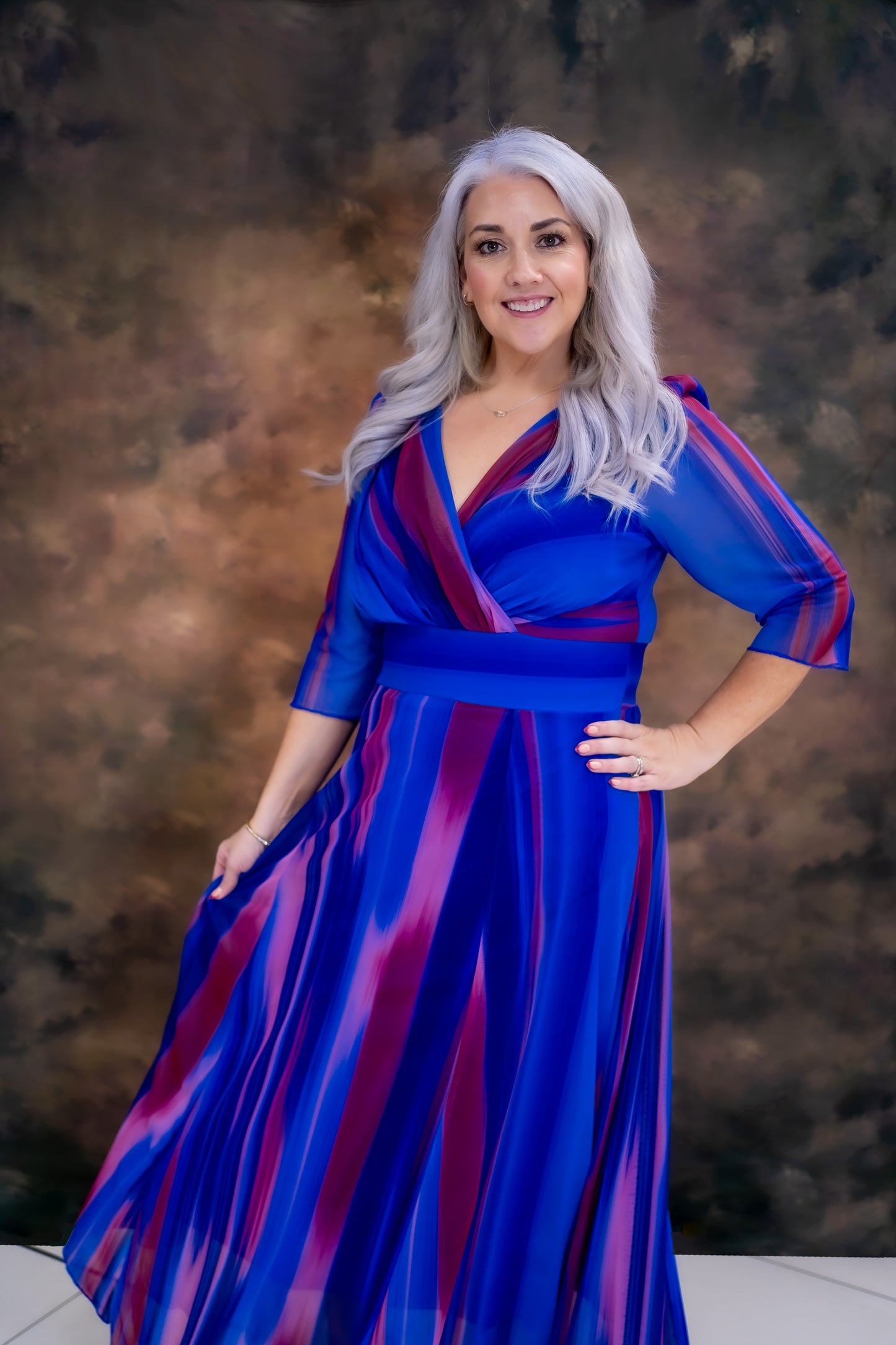 Scarlett & Jo Verity Blue Ikat Maxi Dress