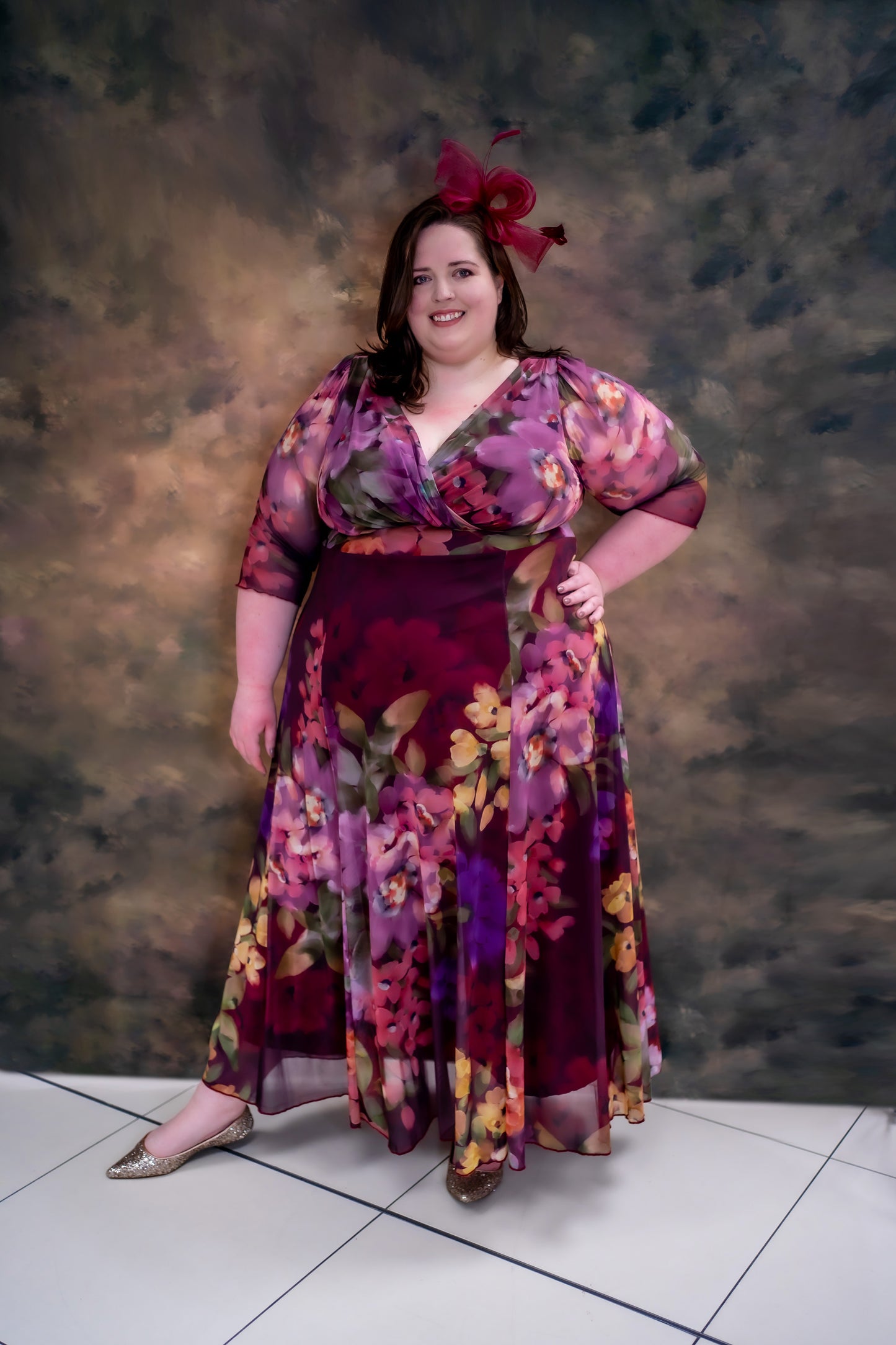Scarlett & Jo Verity Magenta Floral Maxi Dress